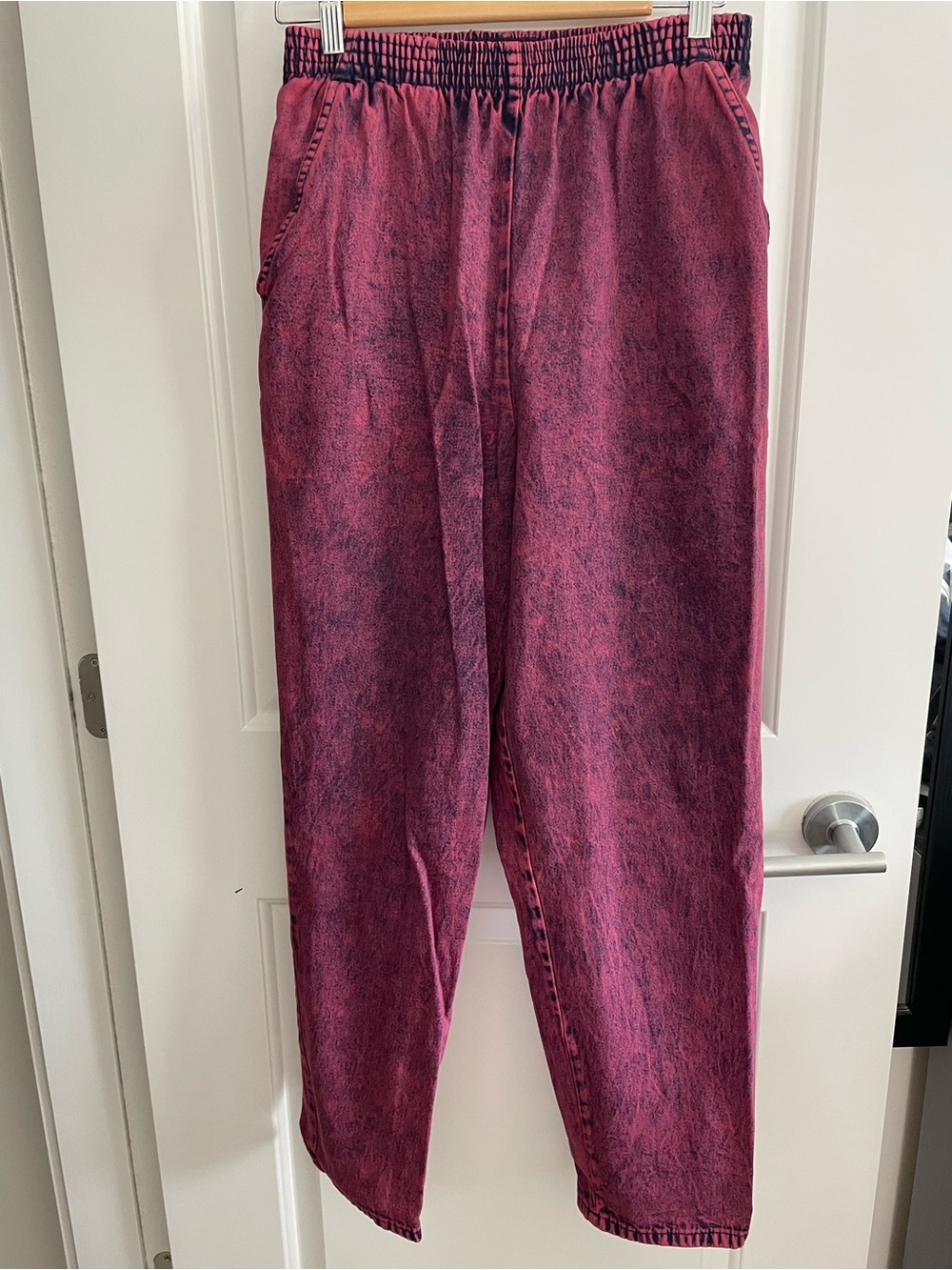 Urban Renewal Magenta Acid-Wash Pull On Pants